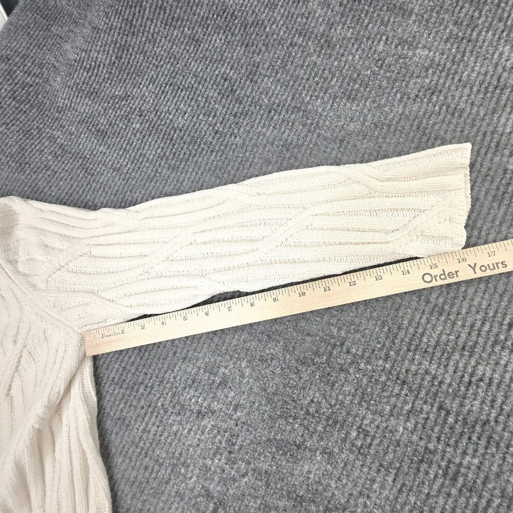 J JILL Sweater Womens M Ivory White Chenille Pullover Textured Knit Tunic Office - Picture 10 of 12